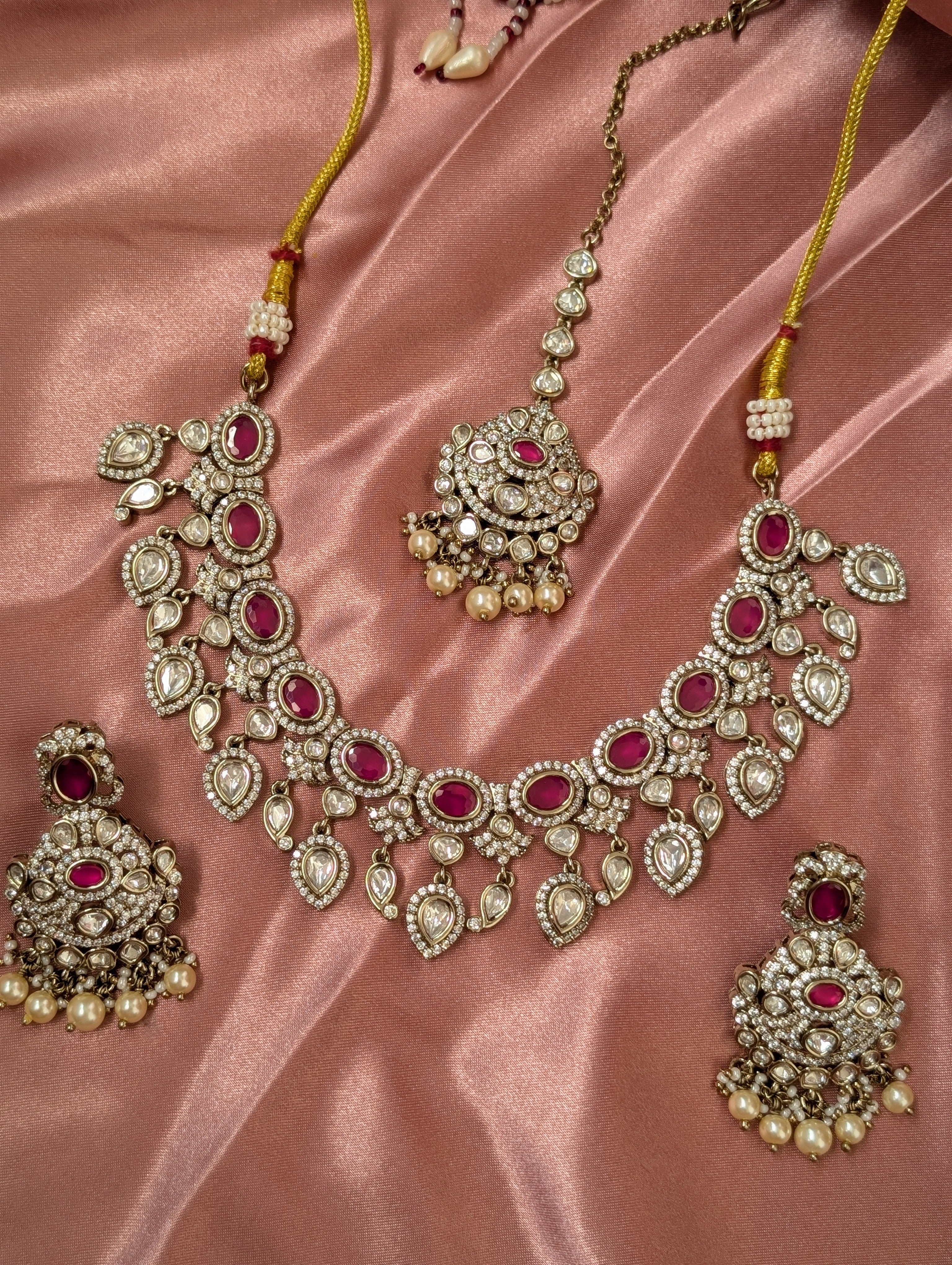 Ruby Drop Choker Set