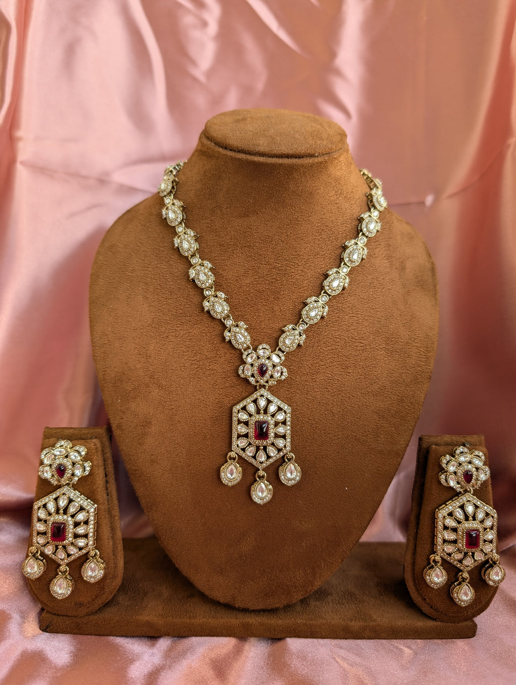Royal Ruby Polki Necklace Set