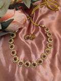 Ruby Floral Necklace With Earrings