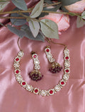 Royal Red Ruby Choker Set with Jhumkas