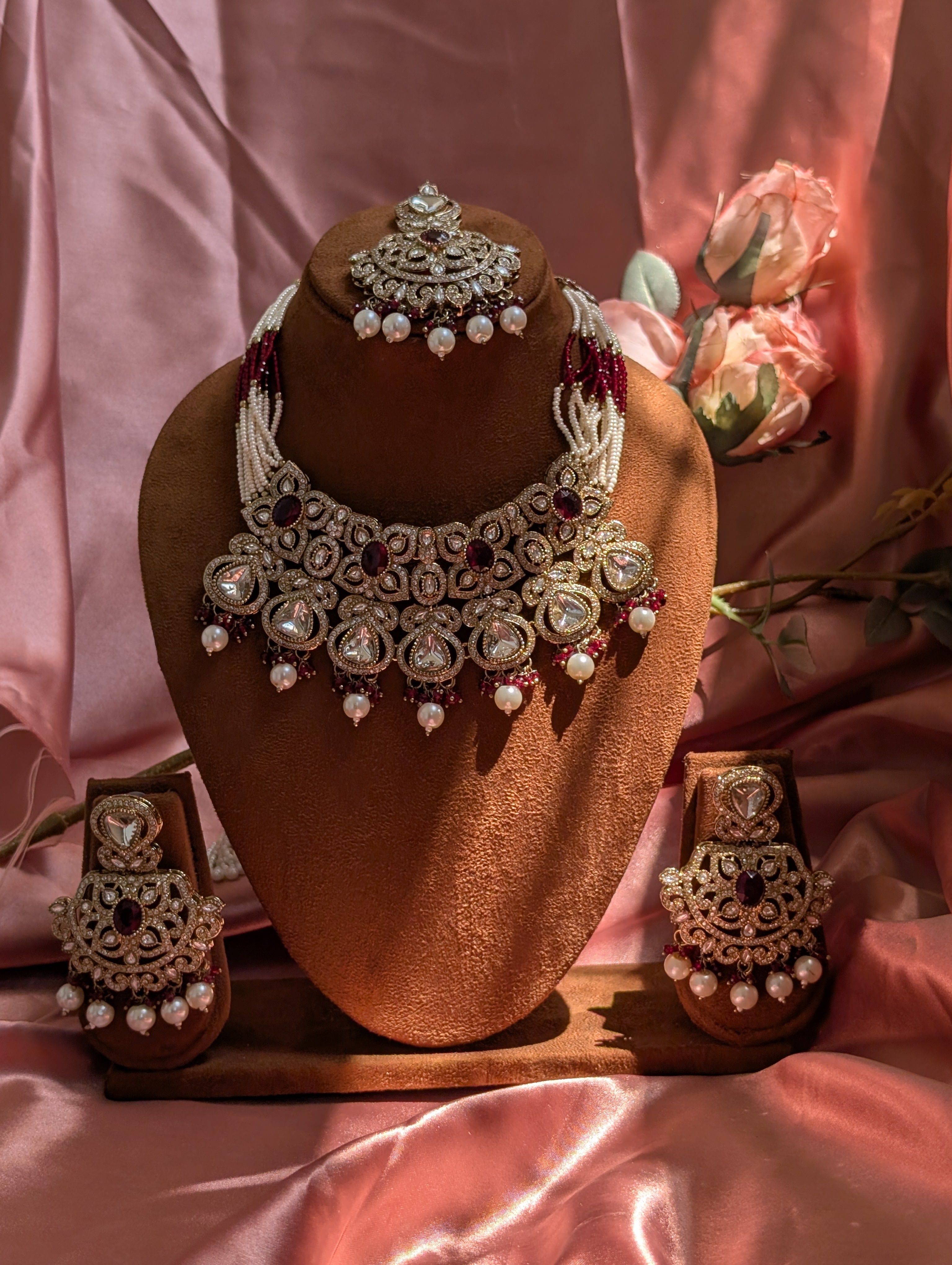 Sitara Pearl Polki Necklace Set
