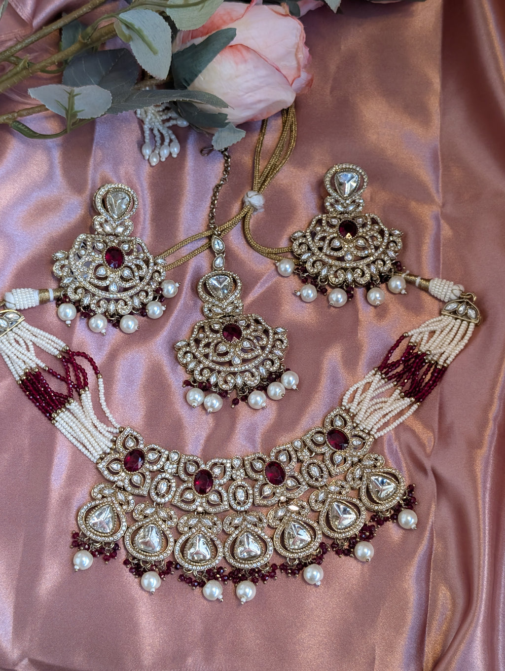 Sitara Pearl Polki Necklace Set