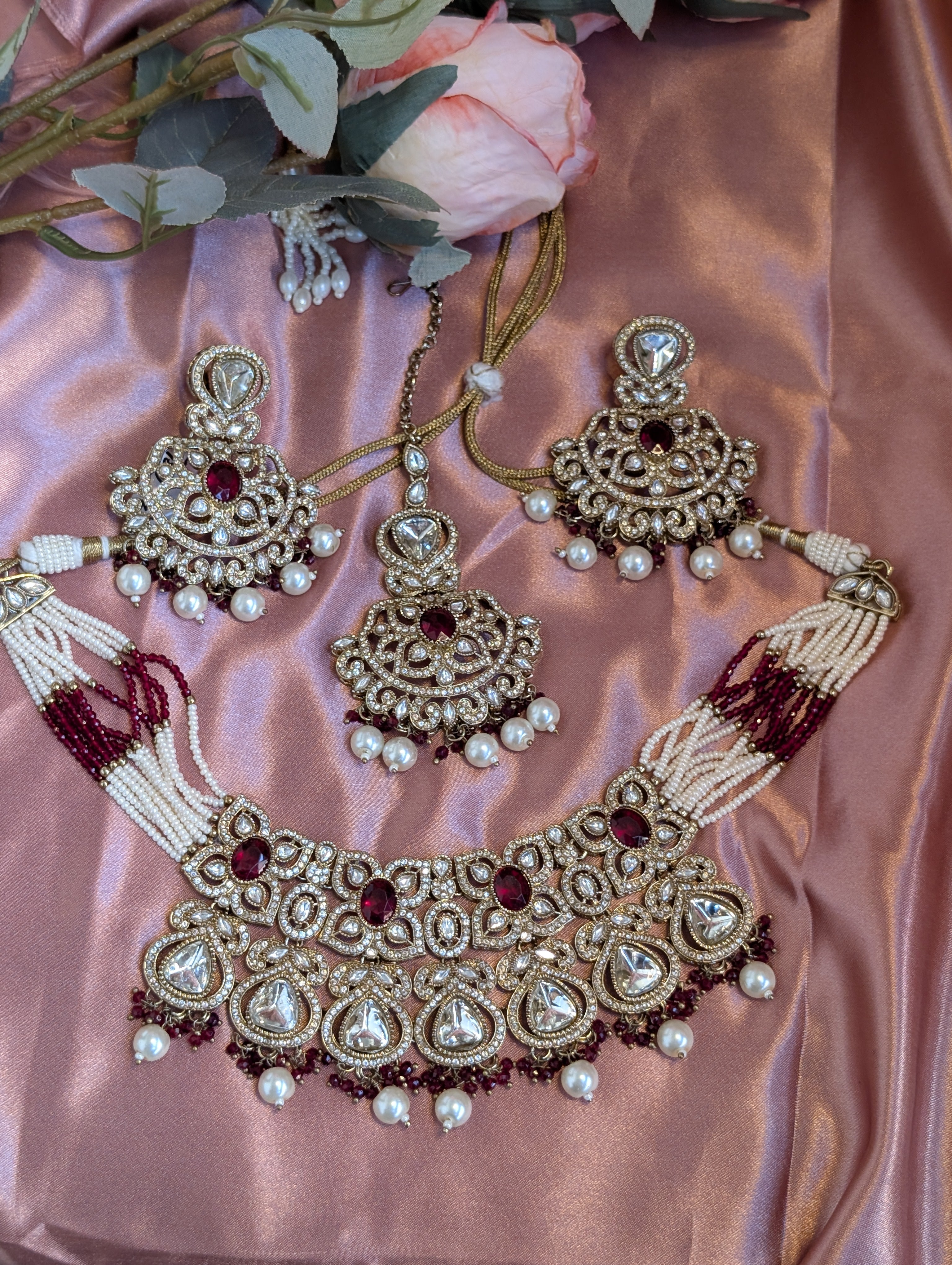 Sitara Pearl Polki Necklace Set