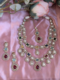 Noor Navratna Polki Statement Necklace Set